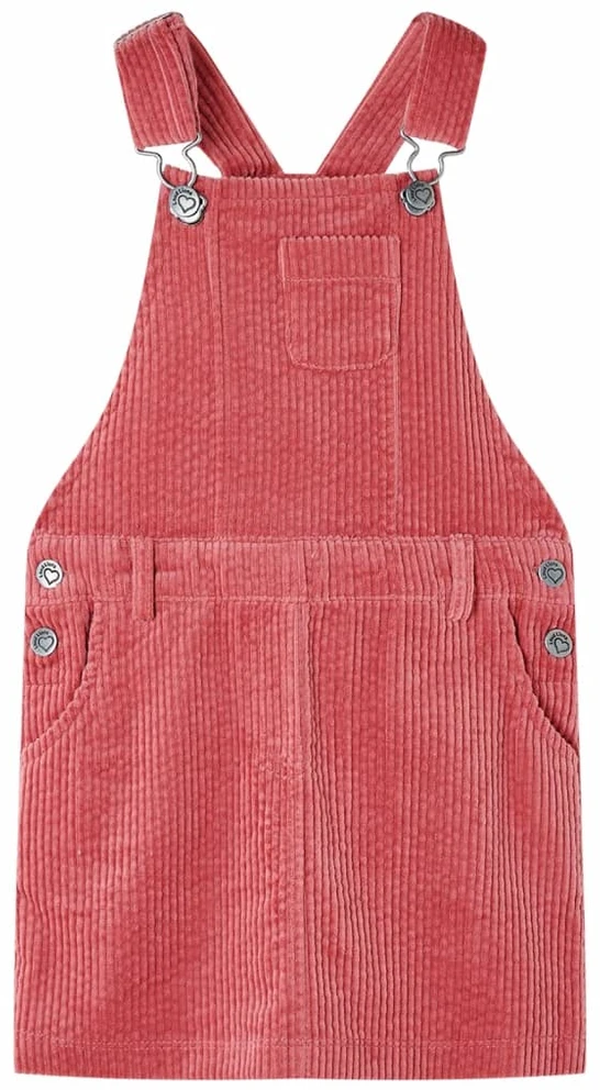 Vaikiškas kombinezonas-suknelė, rožinės spalvos, velvetas, 116 dydžio