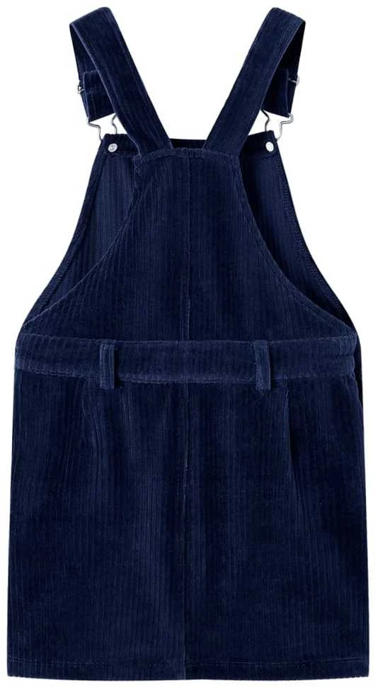 Vaikiškas kombinezonas-suknelė, tamsiai mėlynas, velvetas, 104 dydžio