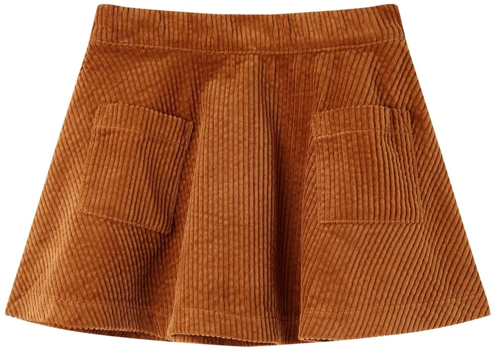 Vaikiškas sijonas su kišenėmis, smėlio spalvos, velvetas, 104 dydžio
