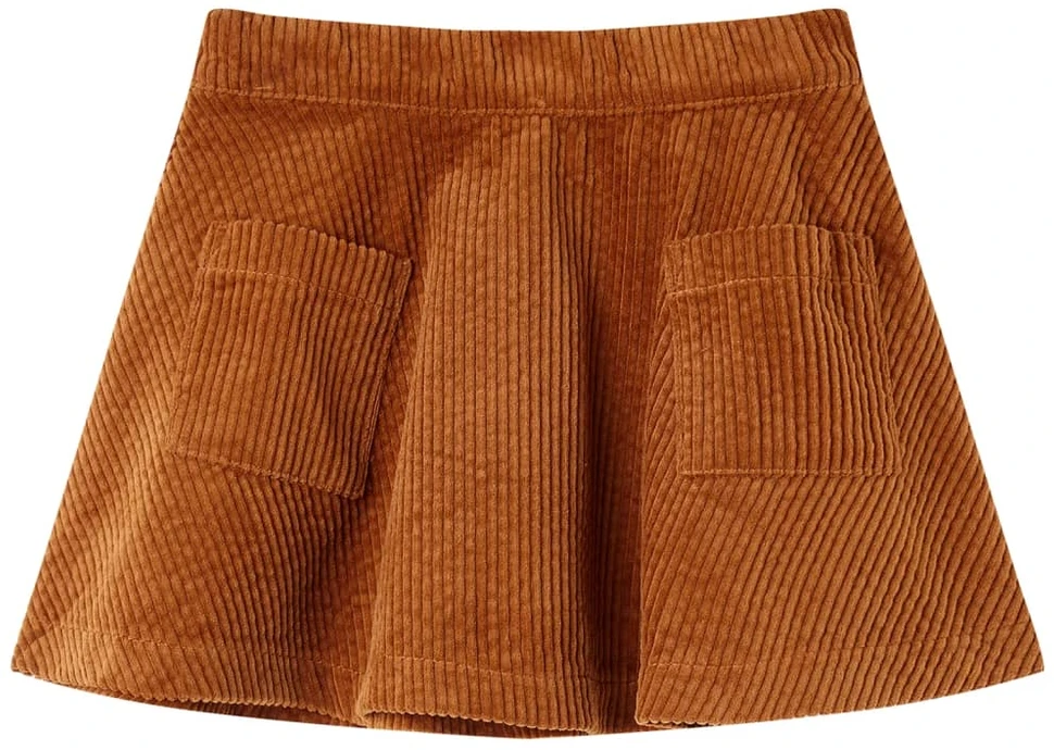 Vaikiškas sijonas su kišenėmis, smėlio spalvos, velvetas, 116 dydžio