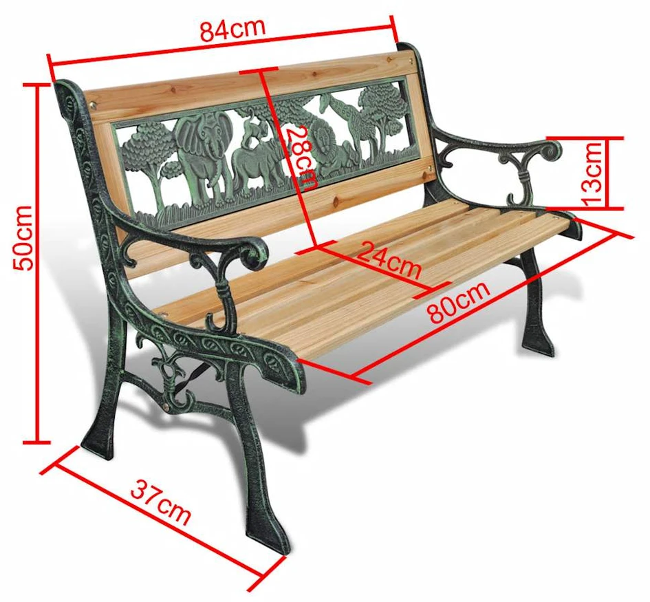 Vaikiškas sodo suoliukas, 84cm, mediena
