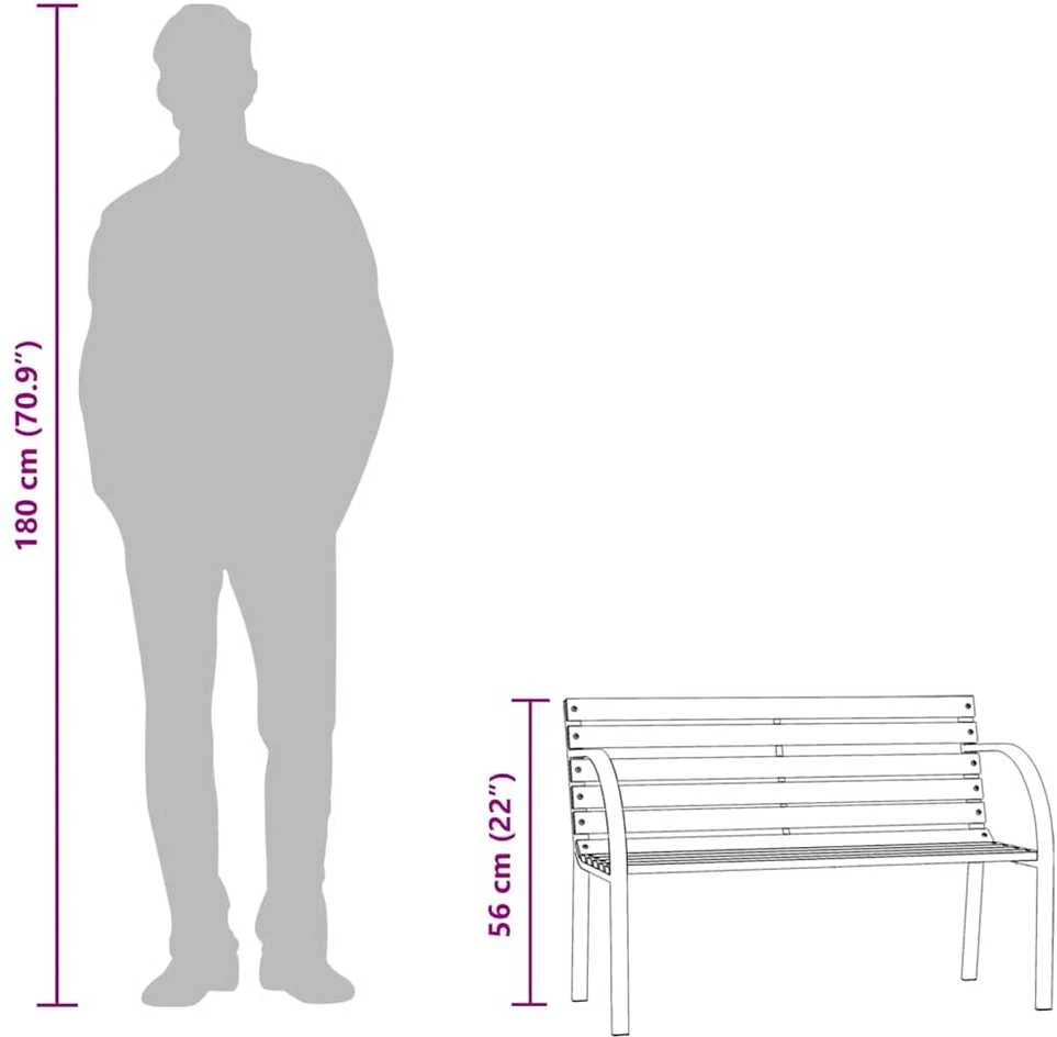 Vaikiškas sodo suoliukas, pilkas, 81cm, kiniškos eglės mediena
