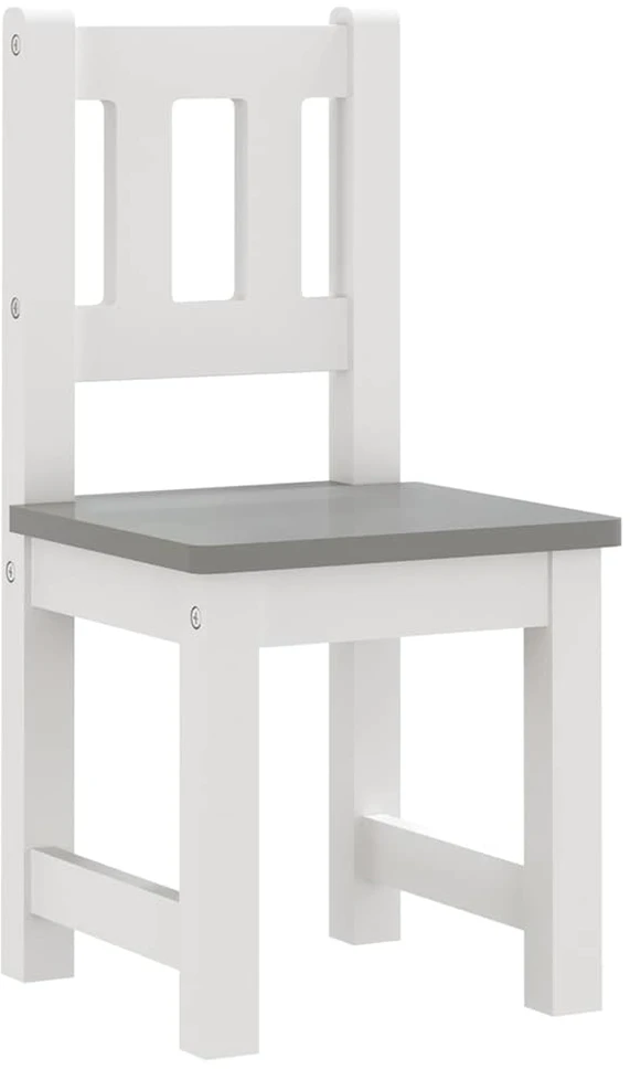 Vaikiškas stalo ir kėdžių komplektas, 3 dalių, baltas, MDF