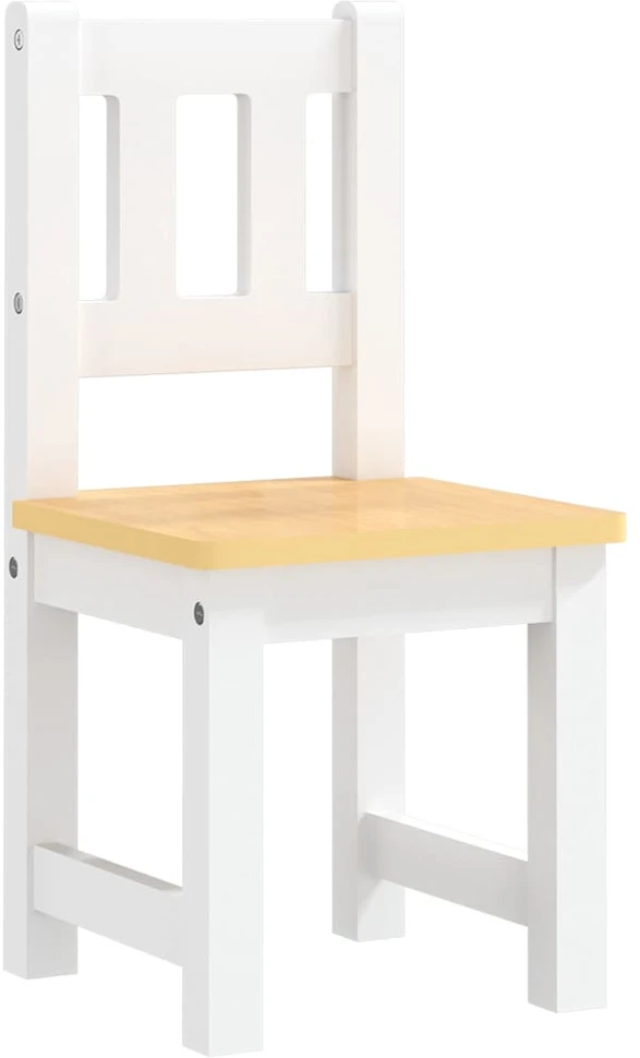 Vaikiškas stalo ir kėdžių komplektas, 4 dalių, baltas, MDF