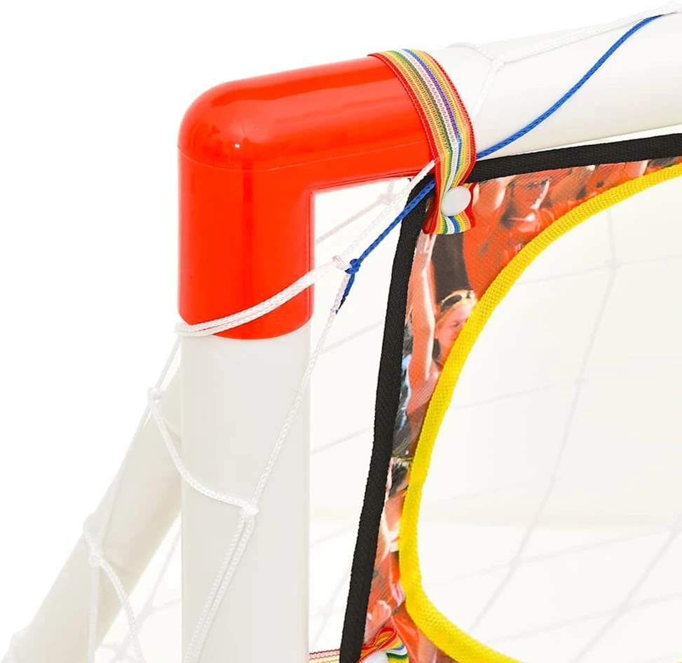 Vaikiški futbolo vartai su treniruočių sienele, 120x51x77,5cm