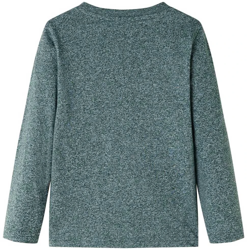 Vaikiški marškinėliai ilgomis rankovėmis, tamsiai žali, 140 dydžio