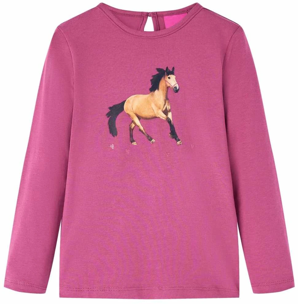 Vaikiški marškinėliai ilgomis rankovėmis, avietinės spalvos, 104