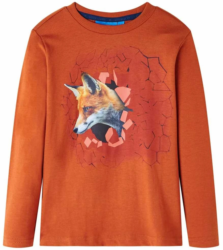 Vaikiški marškinėliai ilgomis rankovėmis, šviesūs rūdžių, 104 dydžio