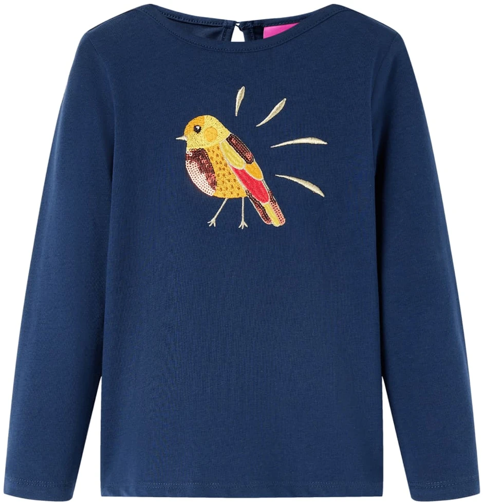 Vaikiški marškinėliai ilgomis rankovėmis, tamsiai mėlyni