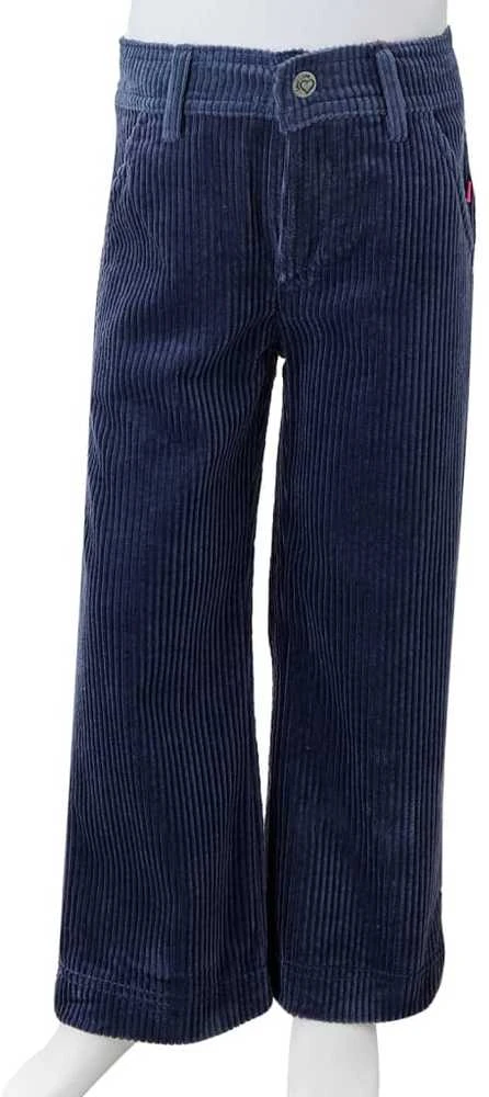 Vaikiškos kelnės, tamsiai mėlynos spalvos, velvetas, 116 dydžio