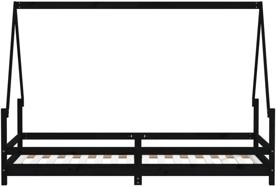 Vaikiškos lovos rėmas, juodas, 80x200cm, pušies masyvas