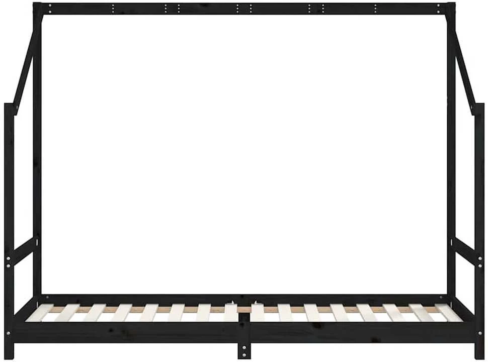 Vaikiškos lovos rėmas, juodas, 80x200cm, pušies masyvas