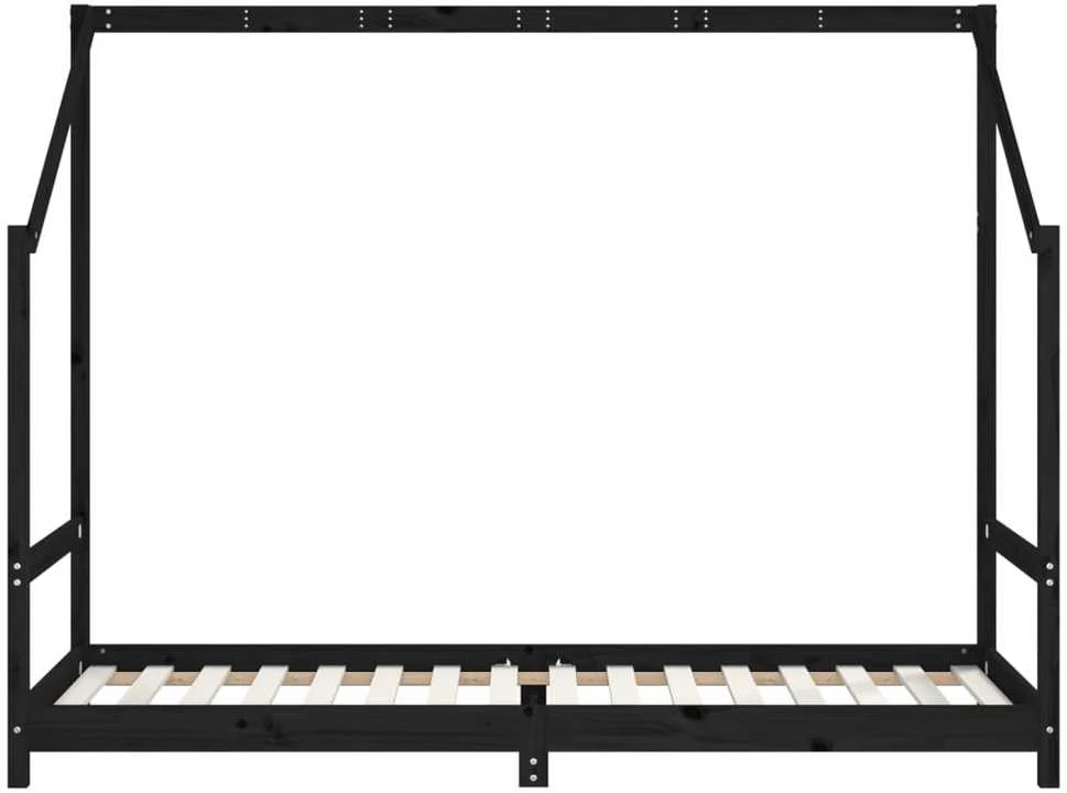 Vaikiškos lovos rėmas, juodas, 90x200cm, pušies masyvas