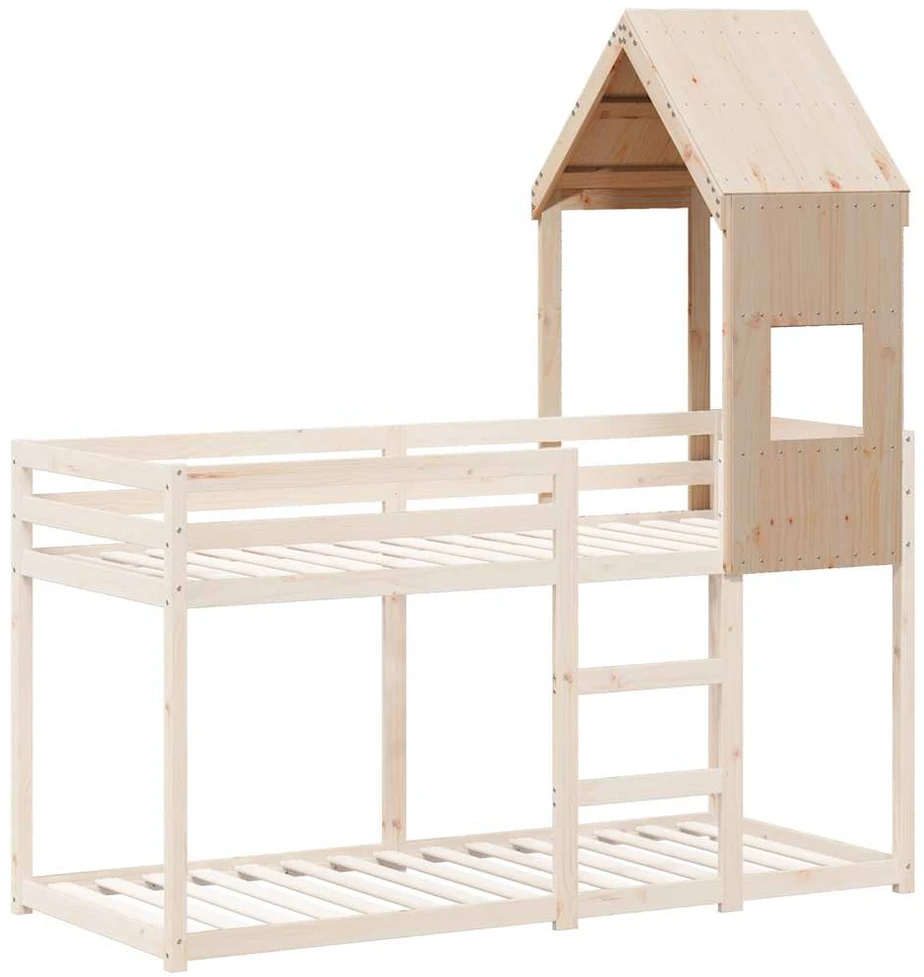 Lova Vaikiškos lovos stogas, 55x99x139,5cm, pušies medienos masyvas