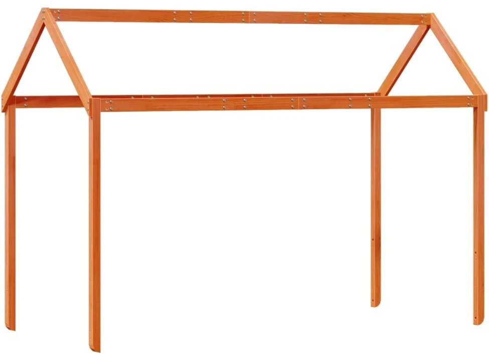 Lova Vaikiškos lovos stogas, vaško rudas, 217x85,5x154cm, pušis