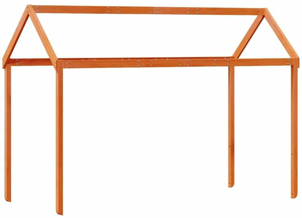 Lova Vaikiškos lovos stogas, vaško rudas, 217x85,5x154cm, pušis