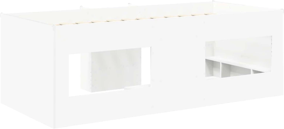 Vaikų Aukštas Lova Balta 80 x 200 cm Apdirbta mediena