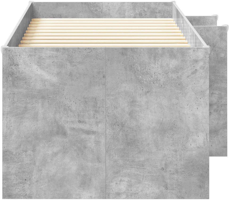 Vaikų Aukštas Lova Betono pilka 75 x 190 cm Apdirbta mediena