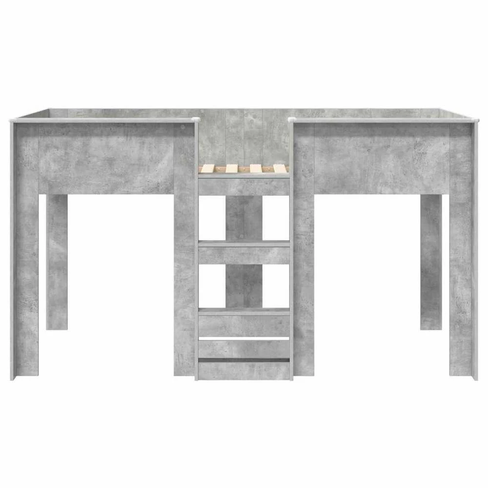 Vaikų dvigulė lova Betono pilka 90 x 190 cm Apdirbta mediena