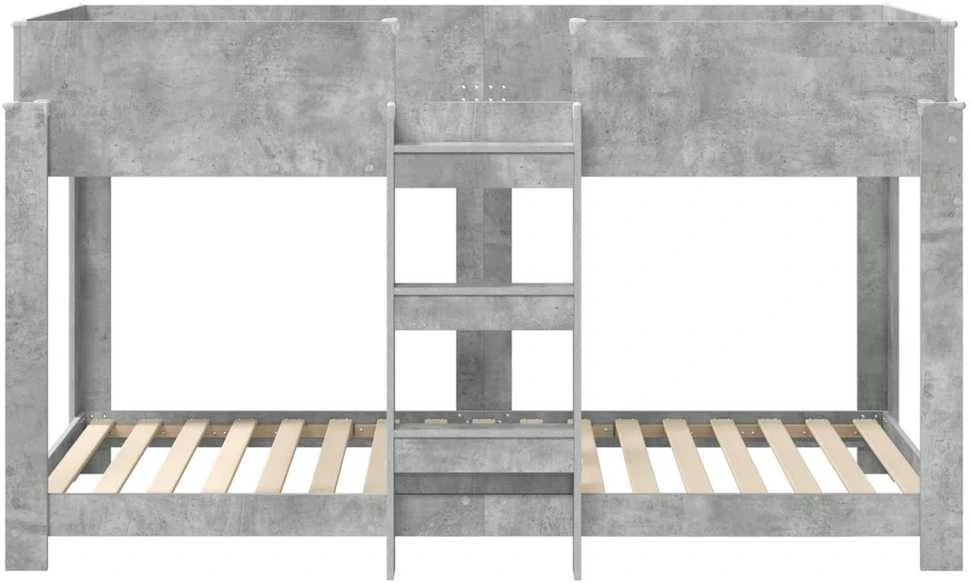 Vaikų dvigulė lova Betono pilka 80 x 200 cm Apdirbta mediena