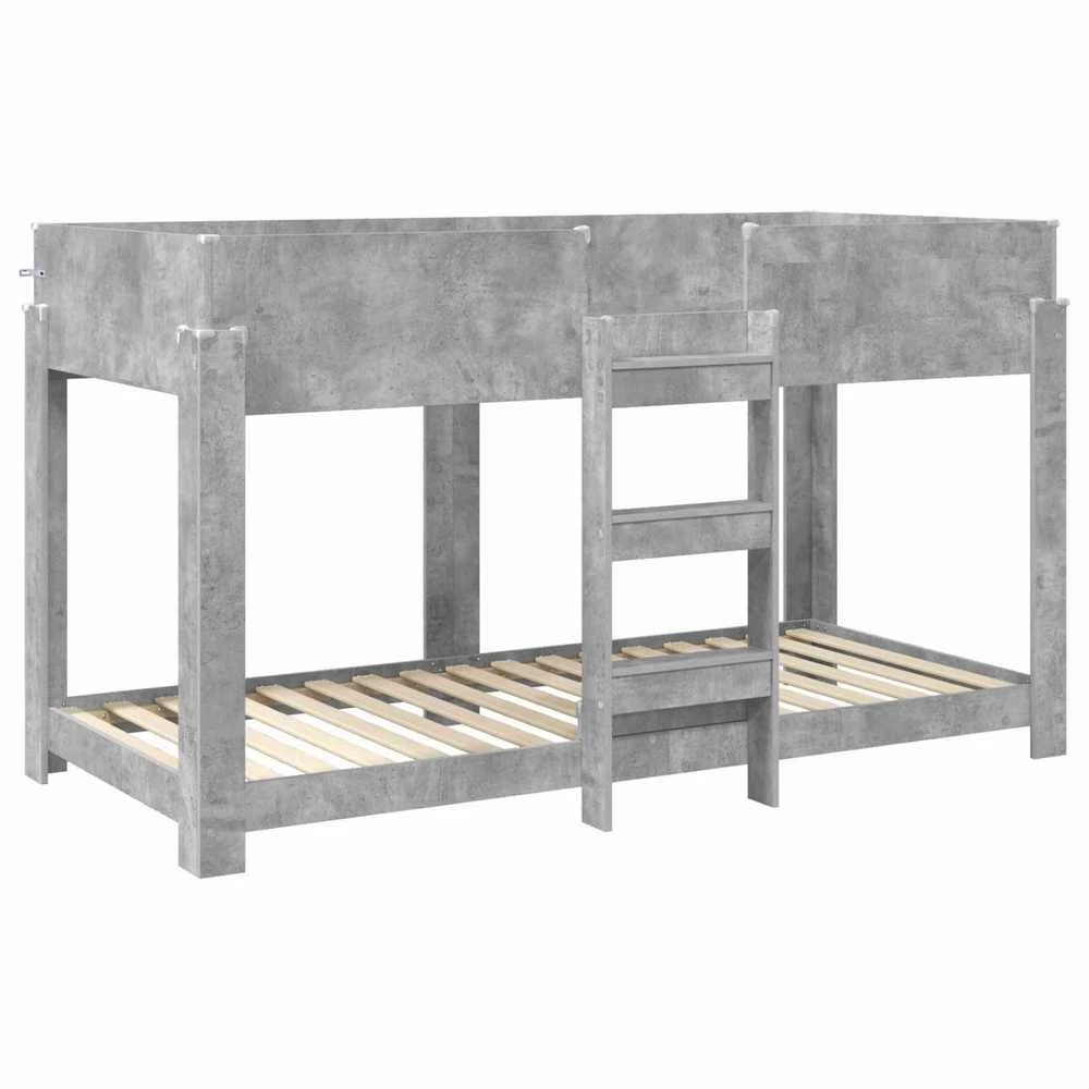 Vaikų dvigulė lova Betono pilka 80 x 200 cm Apdirbta mediena
