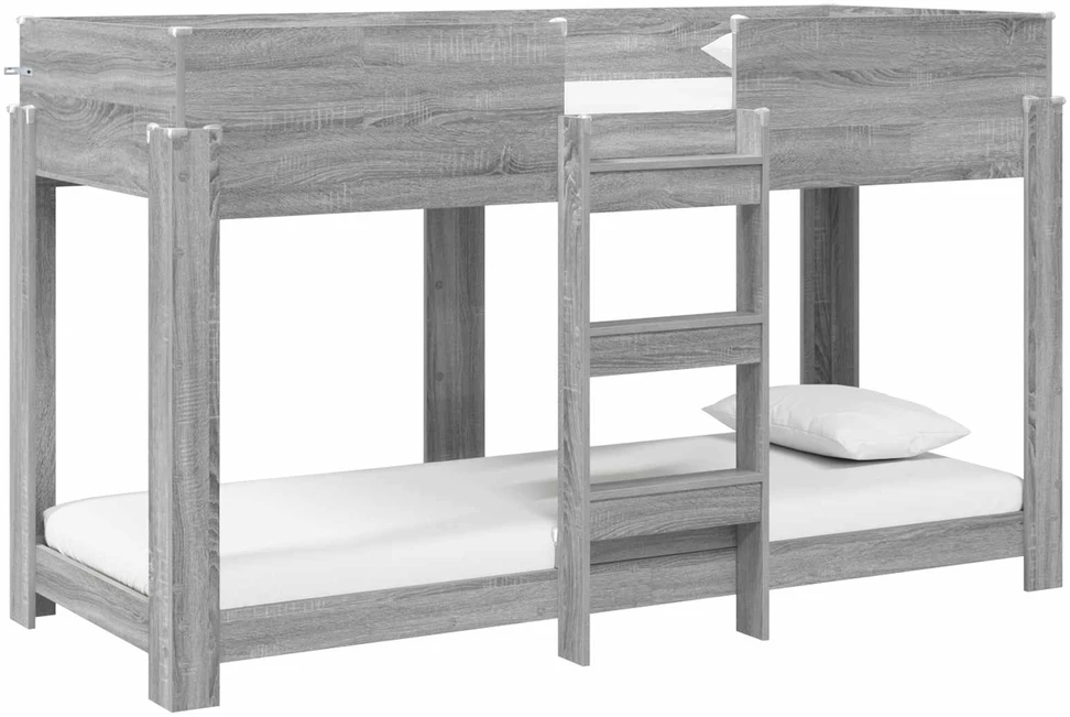 Vaikų dvigulė lova Pilkas Sonoma 75 x 190 cm Apdirbta mediena