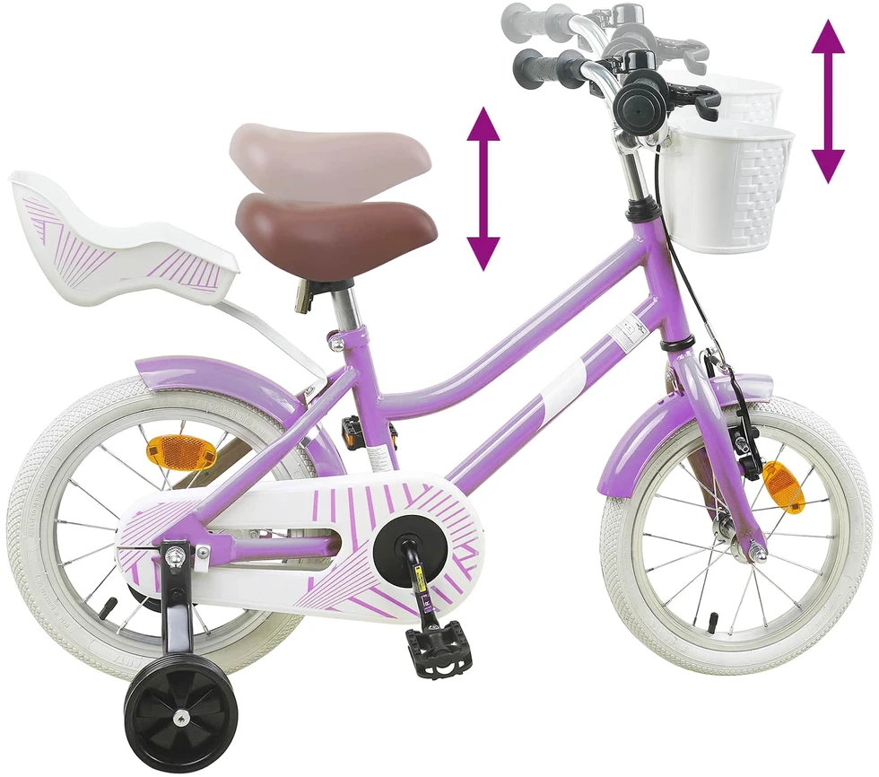Vaikų Dviratis 16 Colių skirta 4-6 metų vaikams Violetinė