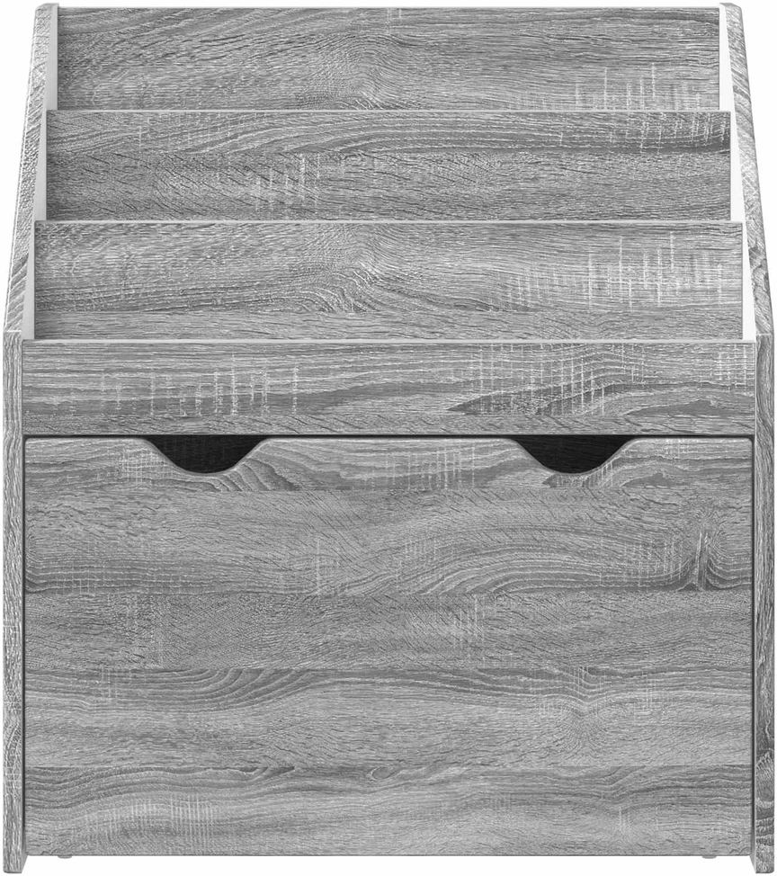 Vaikų knygų lentyna su stalčių Pilkas Sonoma 60 x 29,5 x 69 cm