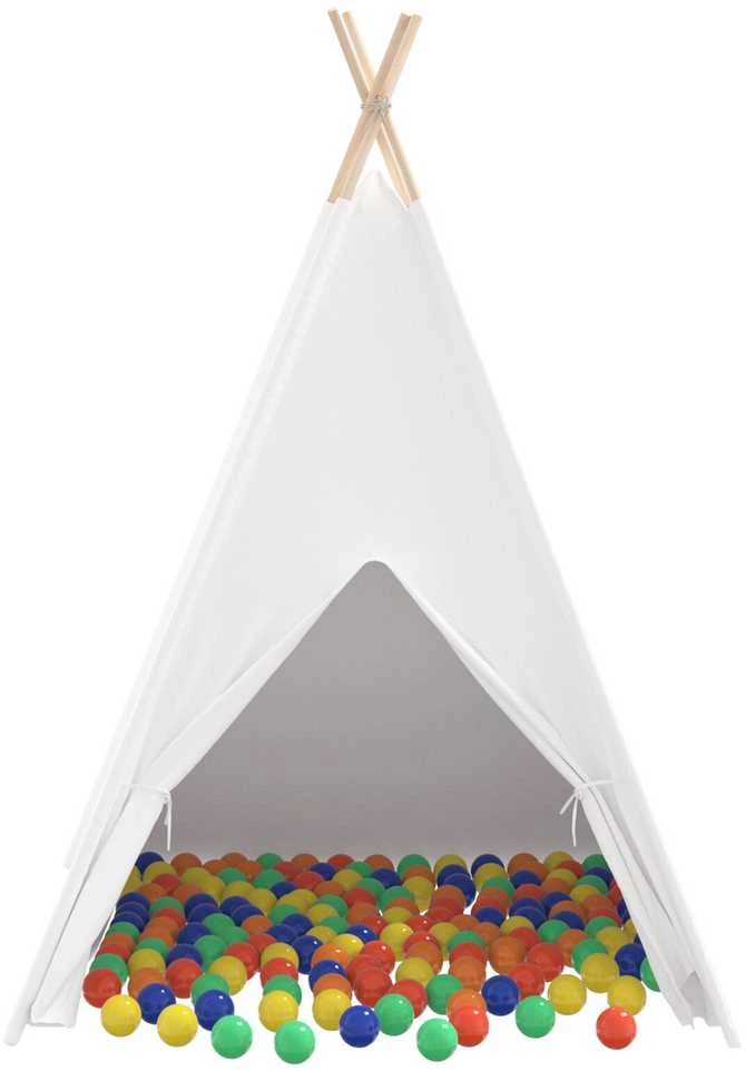 Teepee palapinė Balta 120 x 120 x 150 cm Audinys ir plastikas