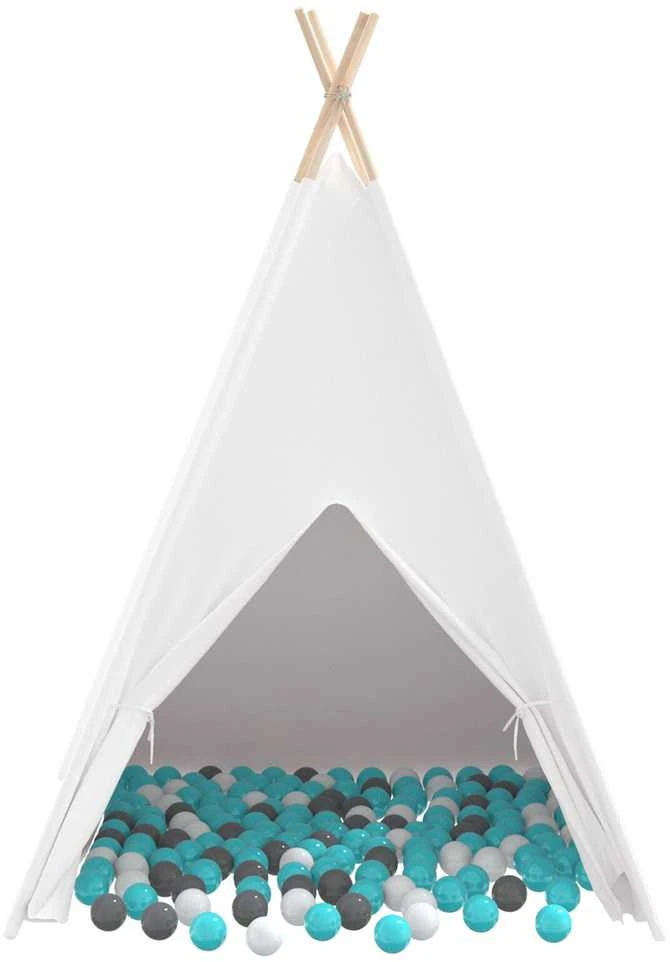 Teepee palapinė Balta 120 x 120 x 150 cm Audinys ir plastikas