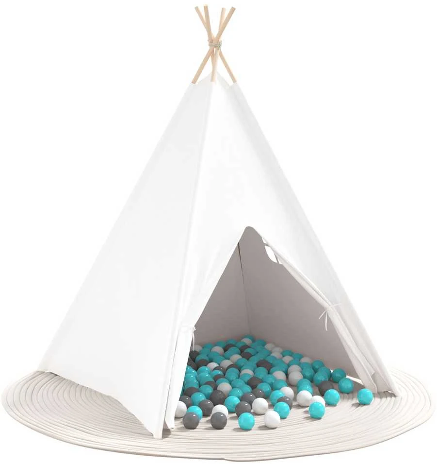 Teepee palapinė Balta 120 x 120 x 150 cm Audinys ir plastikas