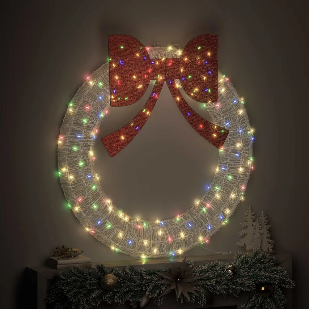 Vainikas 150 LED Įvairiaspalvis 120 cm Akrilas