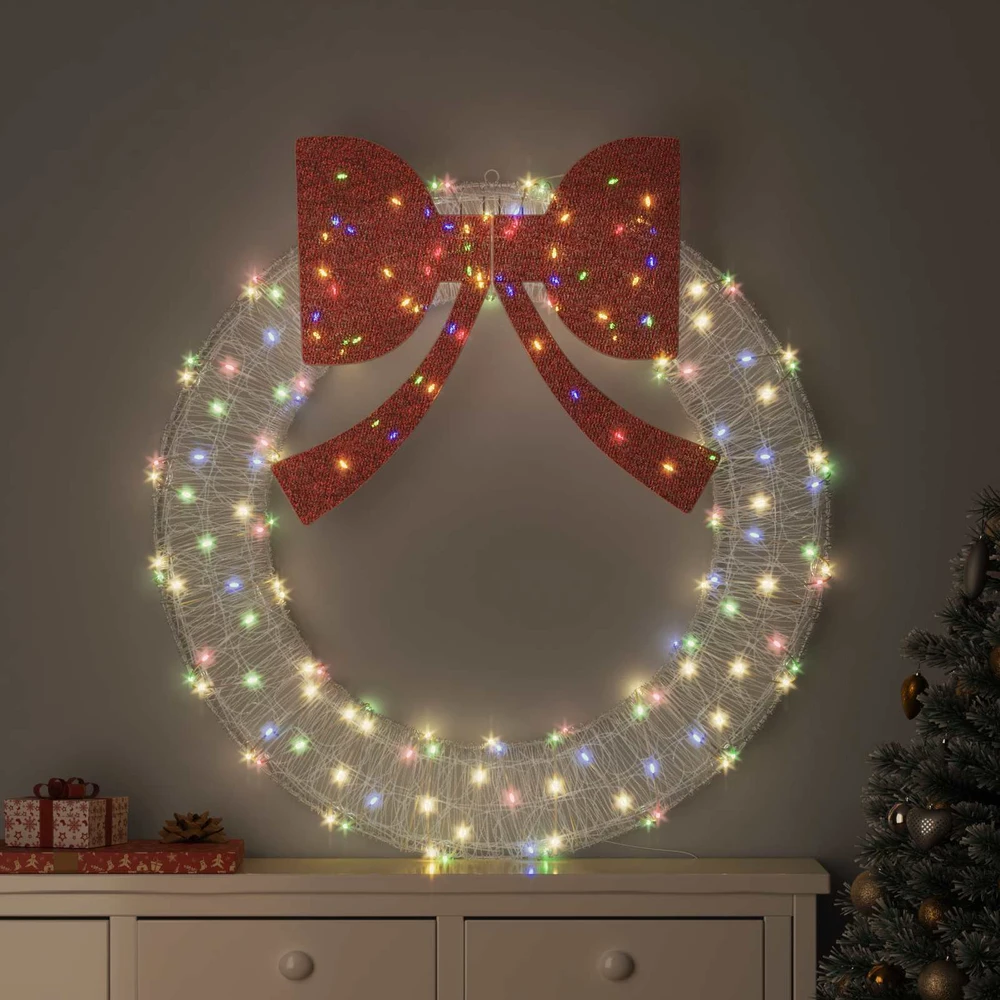 Vainikas 150 LED Įvairiaspalvis 120 cm Akrilas