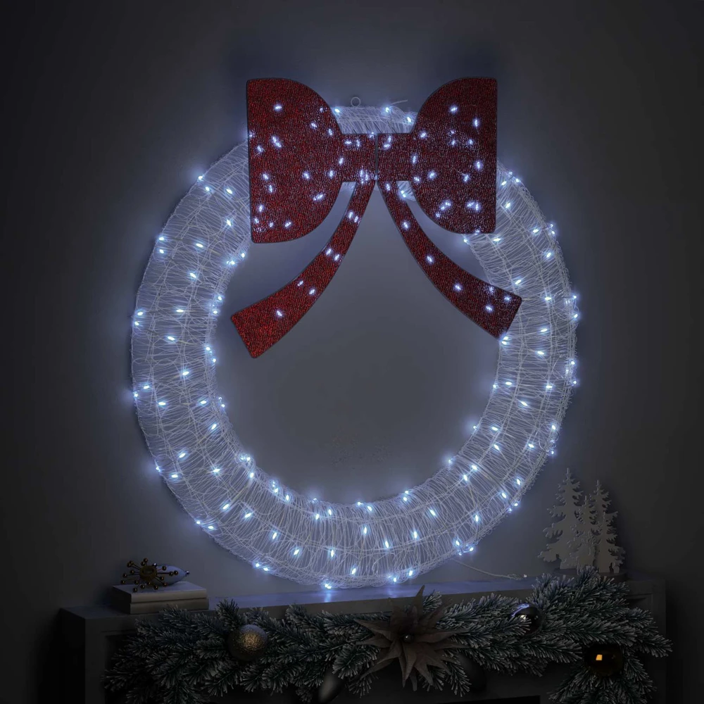 Vainikas 150 LED Šalta balta 120 cm Akrilas
