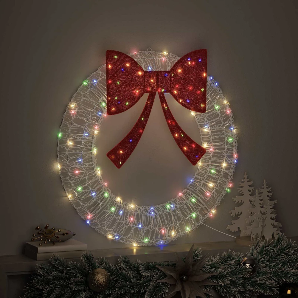 Vainikas 60 LED Įvairiaspalvis 76 x 76 x 8,5 cm Akrilas