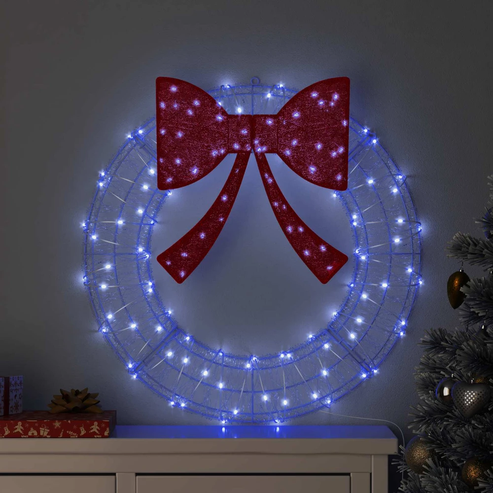 Vainikas 60 LED Mėlyna 76 x 76 x 8,5 cm Akrilas