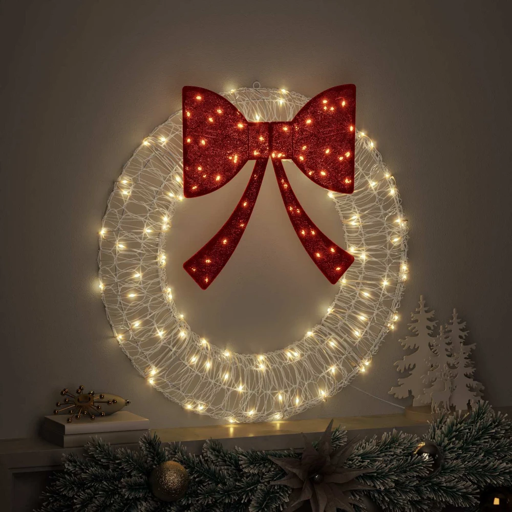 Vainikas 60 LED Šilta balta 76 x 76 x 8,5 cm Akrilas