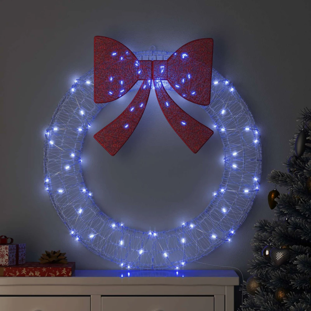 Vainikas 80 LED Mėlyna 92 x 92 x 9,5 cm Akrilas