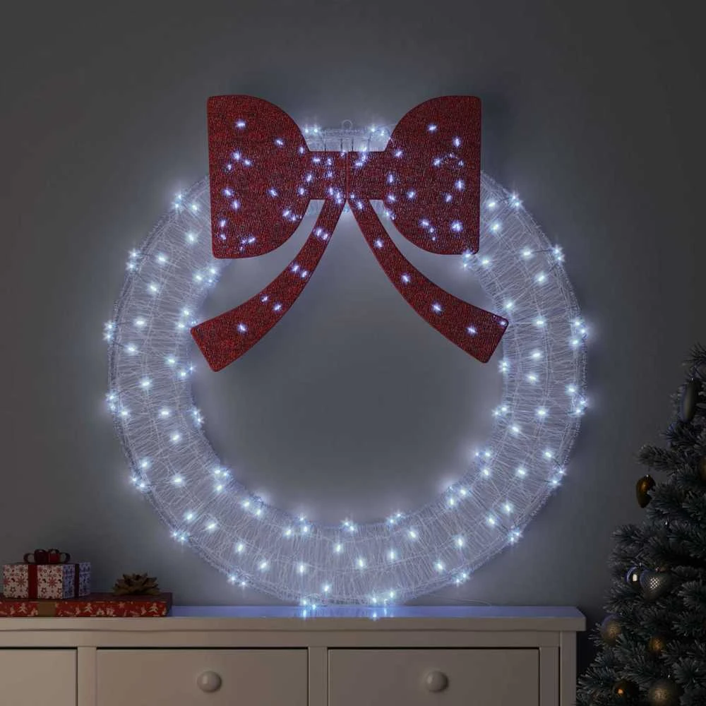 Vainikas 150 LED Šalta balta 120 cm Akrilas
