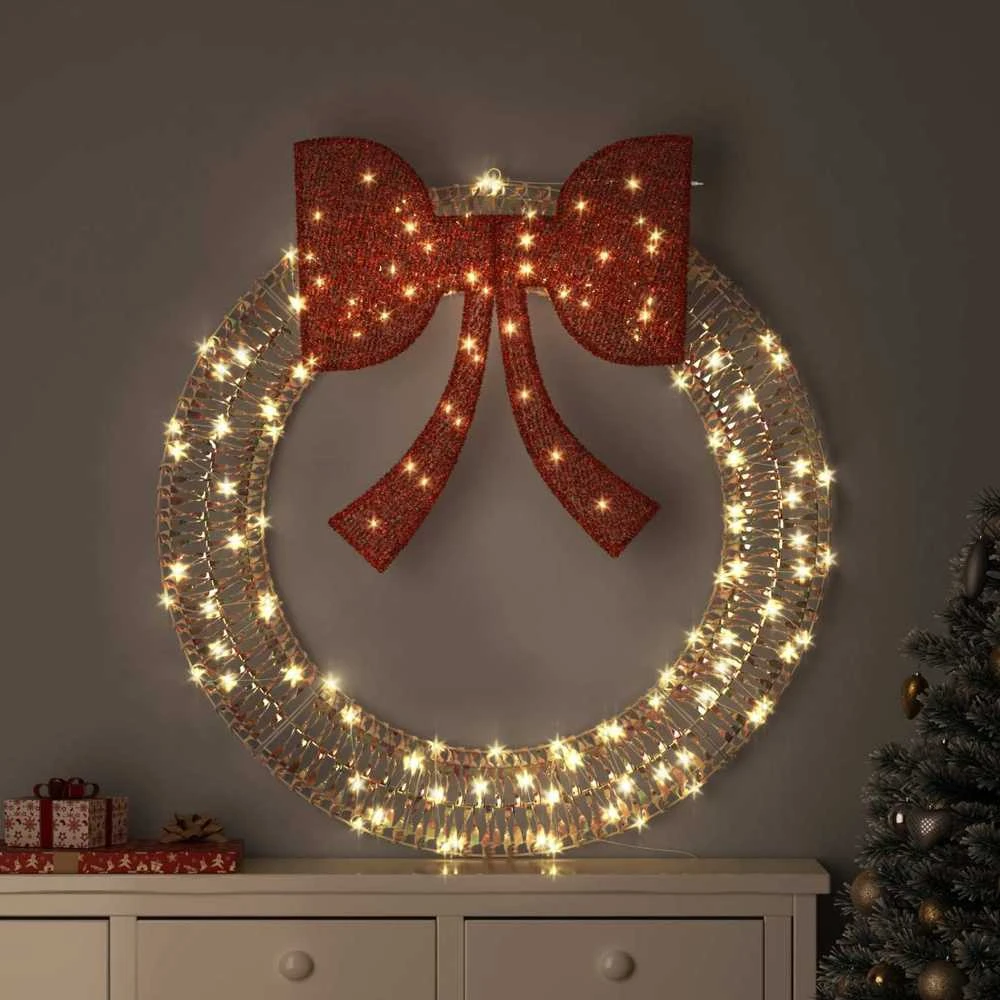Vainikas 150 LED Šilta balta 121 x 121 x 10 cm PET