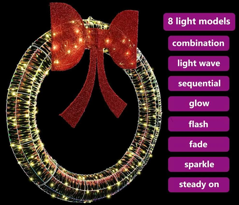 Vainikas 150 LED Šilta balta 121 x 121 x 10 cm PET