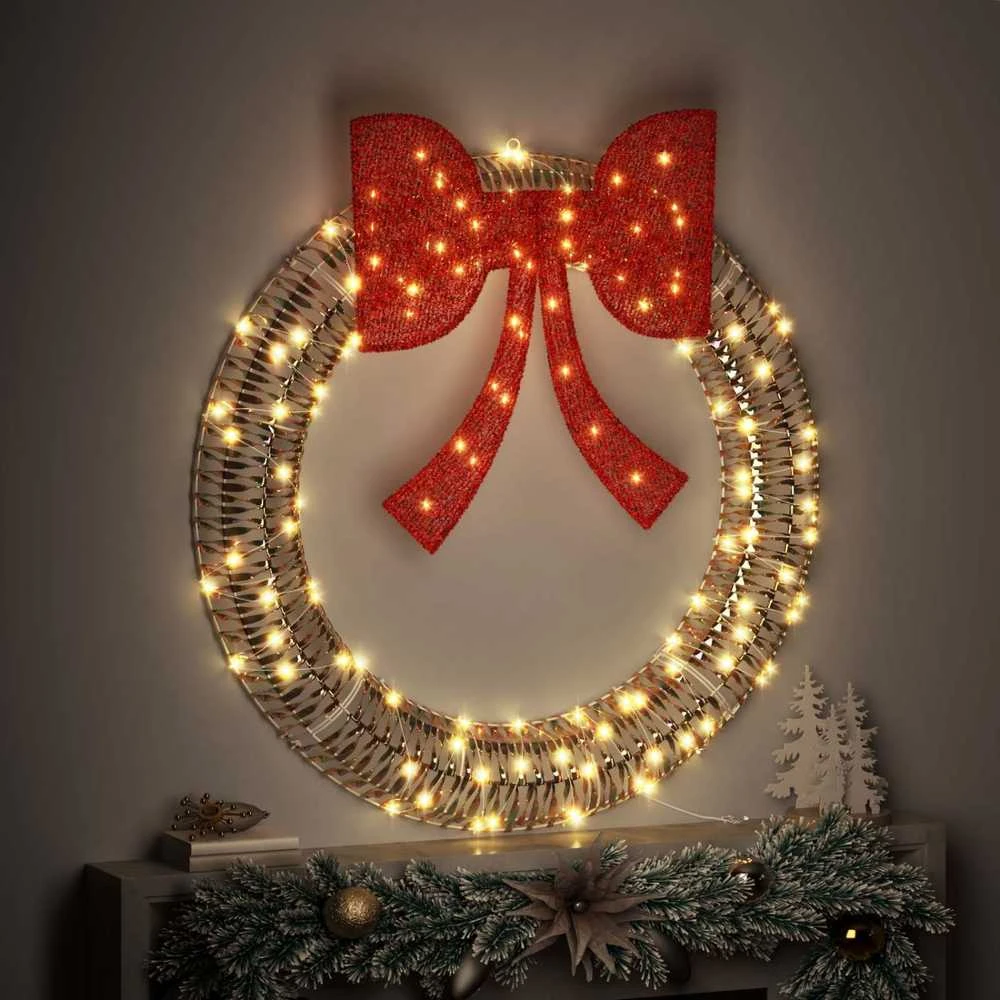 Vainikas 150 LED Šilta balta 121 x 121 x 10 cm PET