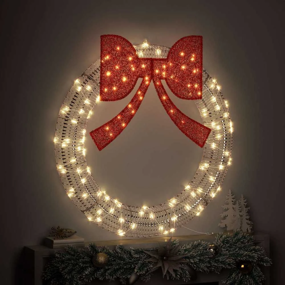 Vainikas 150 LED Šilta balta 121 x 121 x 10 cm PET