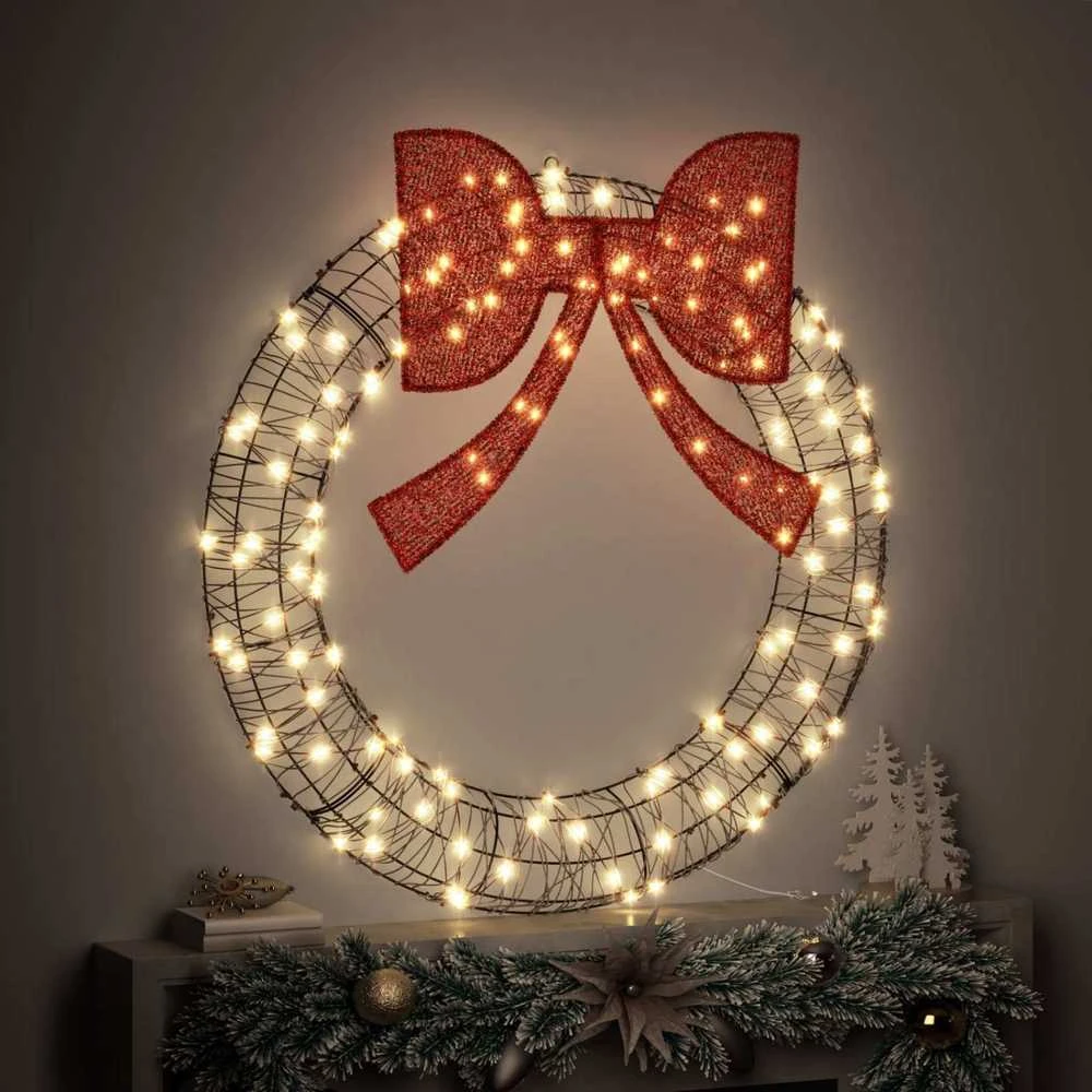 Vainikas 150 LED Šilta balta 121 x 121 x 10 cm Ratanas