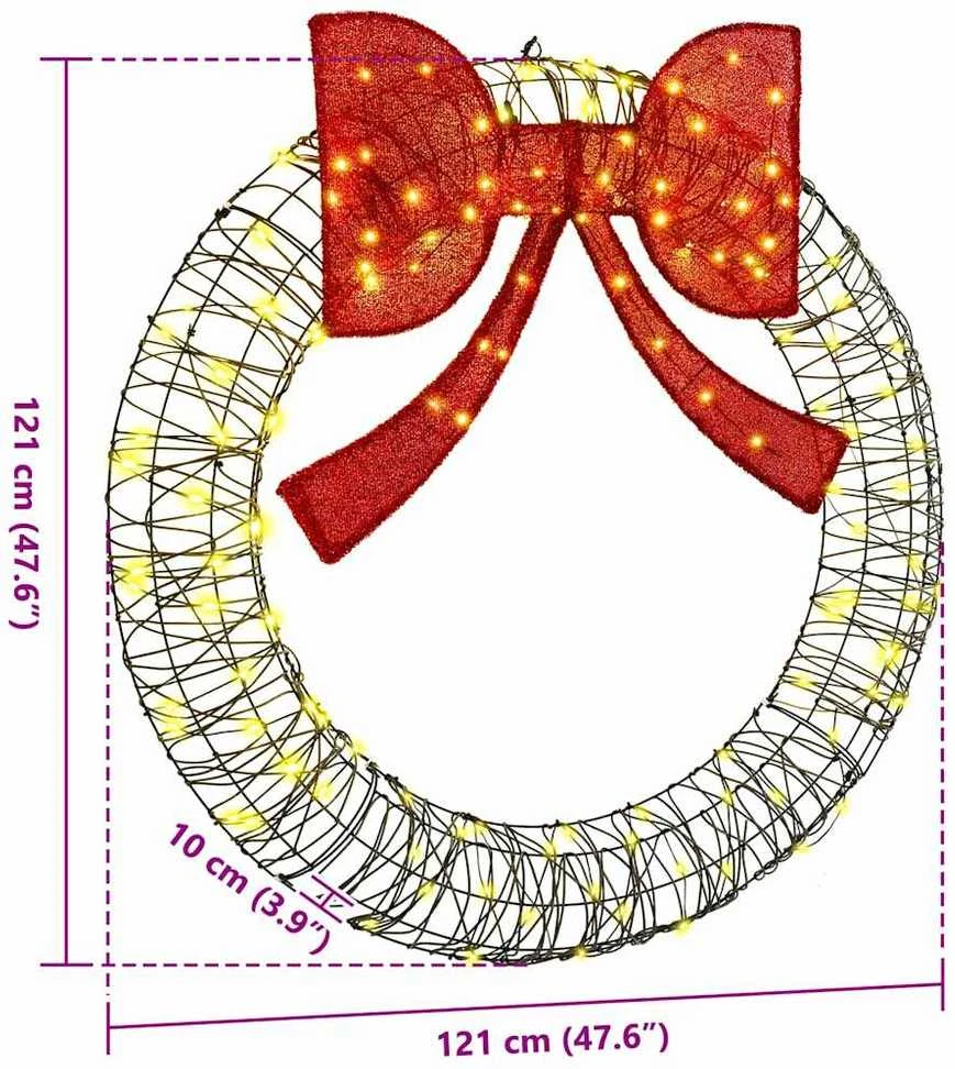 Vainikas 150 LED Šilta balta 121 x 121 x 10 cm Ratanas