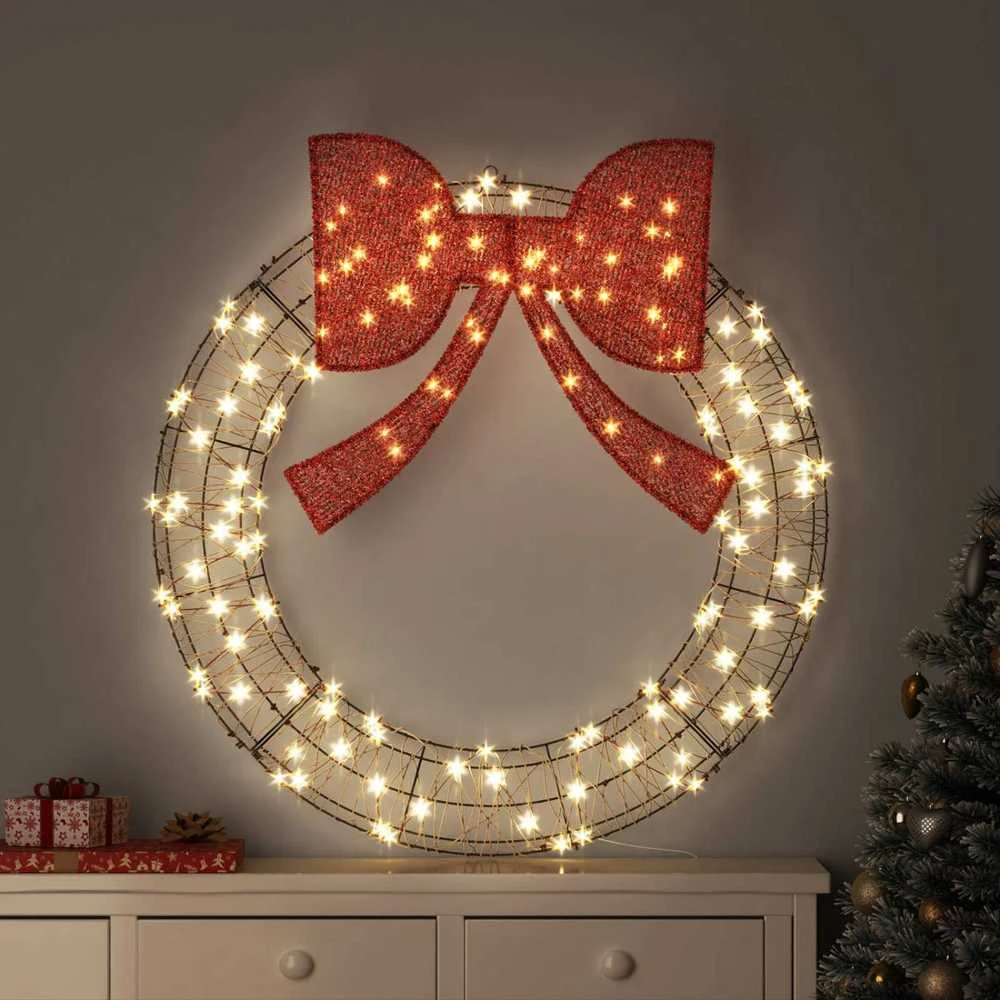Vainikas 150 LED Šilta balta 121 x 121 x 10 cm Ratanas