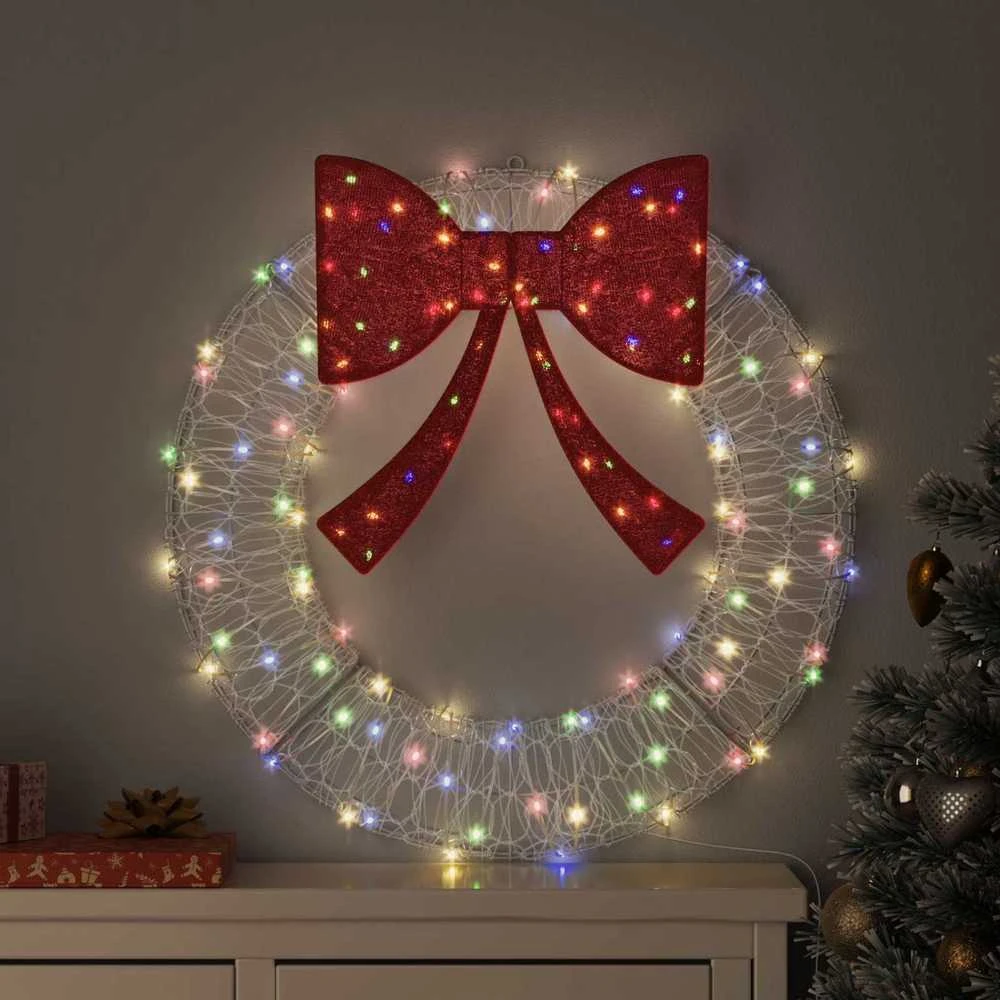 Vainikas 60 LED Įvairiaspalvis 76 x 76 x 8,5 cm Akrilas