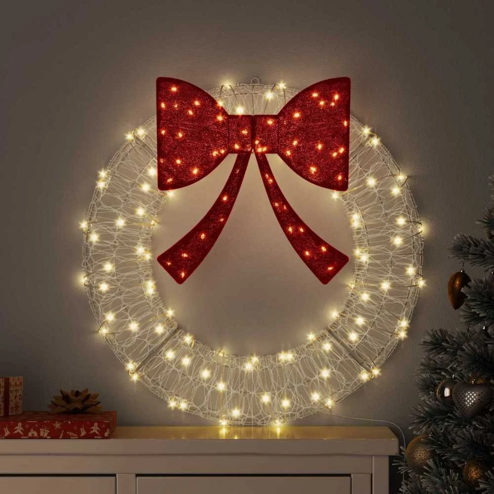 Vainikas 60 LED Šilta balta 76 x 76 x 8,5 cm Akrilas
