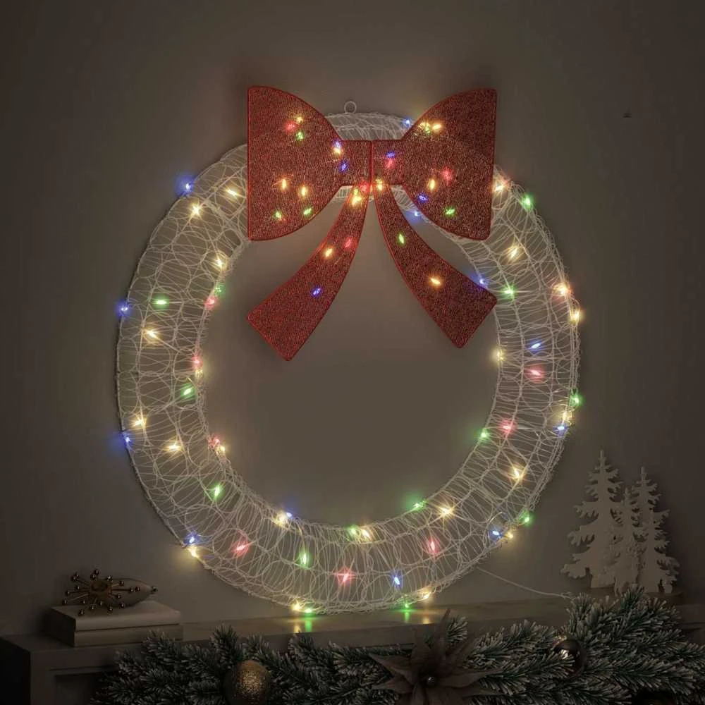 Vainikas 80 LED Įvairiaspalvis 92 x 92 x 9,5 cm Akrilas