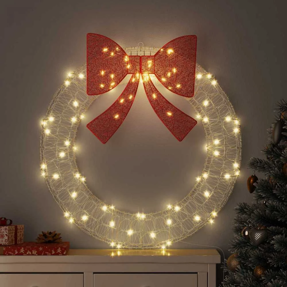 Vainikas 80 LED Šilta balta 92 x 92 x 9,5 cm Akrilas